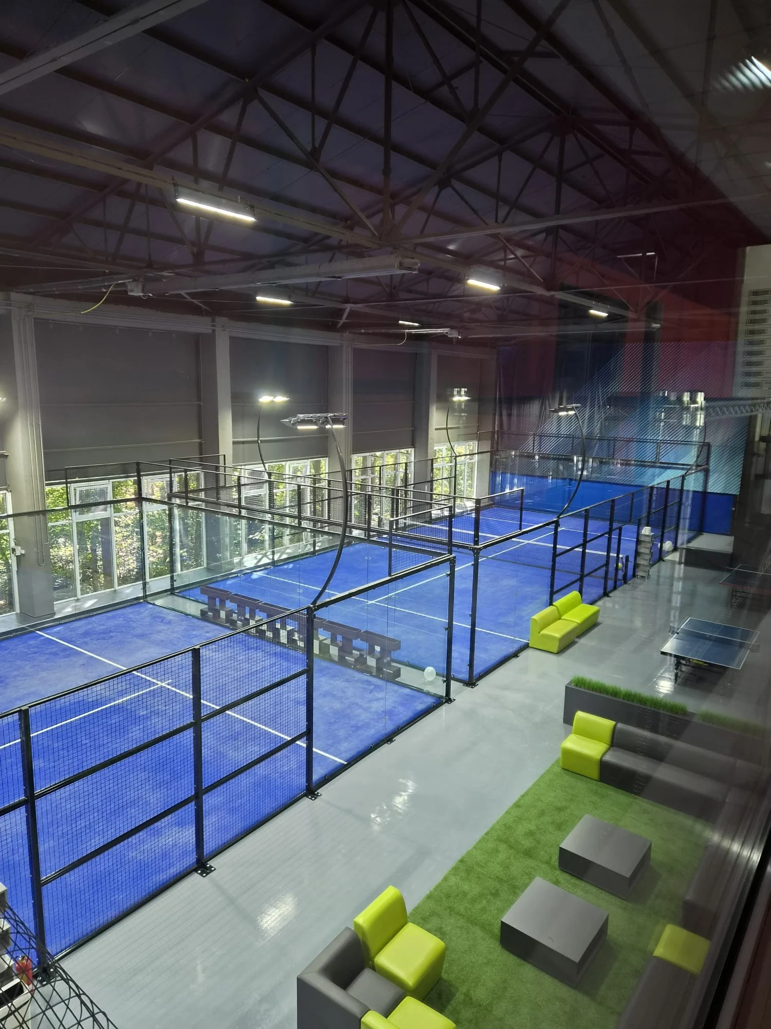 Completed indoor padel court installation in Moldova