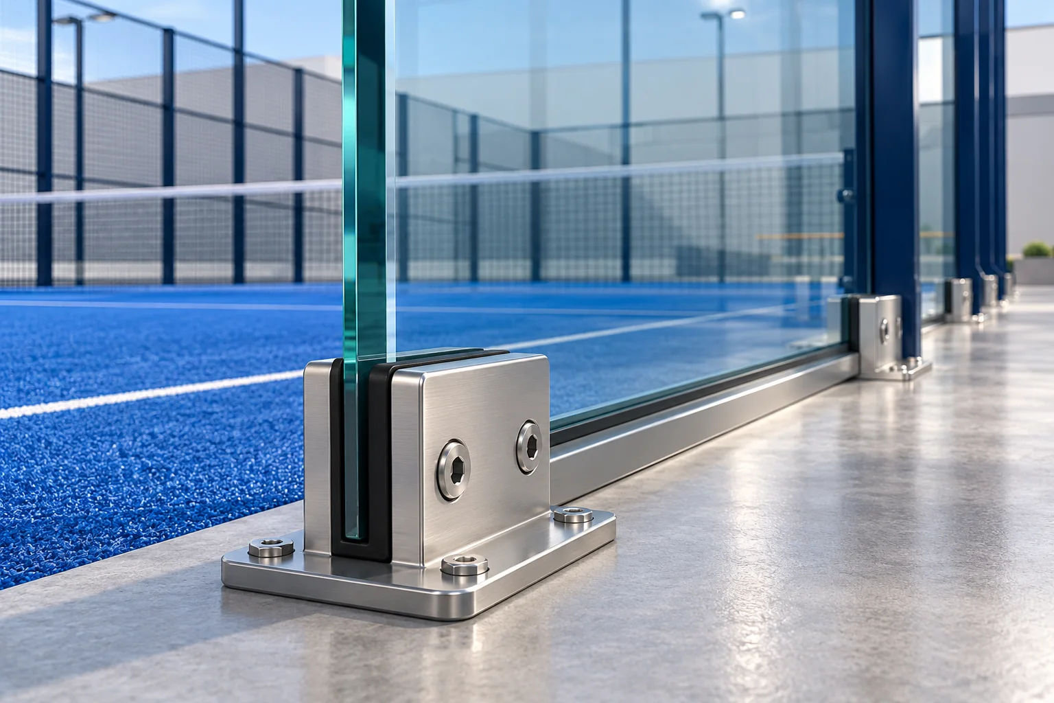 Glass edge and mounting hardware