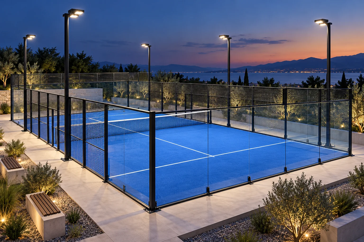 Evening court lighting